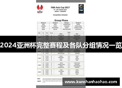 2024亚洲杯完整赛程及各队分组情况一览